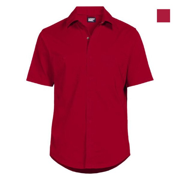 [37] Lands End Unisex Ripstop Short Sleeve Utility Work Shirt